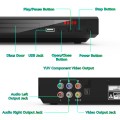 Tojock DVD Player for TV All Region Free DVD Player with AV Output and USB Input, Remote Control and AV Cable Included