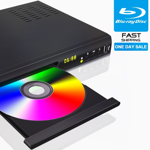 New Blu-ray Disc ™ and DVD Player for TV, HD Disc Player with HDMI AV Cables, Home Theater CD DVD Player Built-in PAL NTSC System with HDMI AV Coaxial USB Input, Multi-Region Support, Include Remote